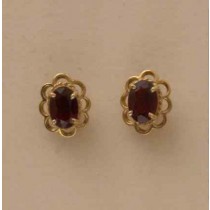 GPC 7x5mm OVAL GARNET FANCY STUDS