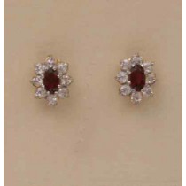 GPC CZ/GARNET CLUSTER STUDS