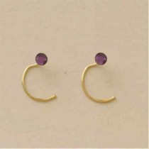 GPC 3mm FLAT CRYSTAL NOSE STUD-PURPLE  =