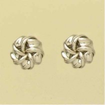 GPC WHITE GOLD FOLDED KNOT STUDS