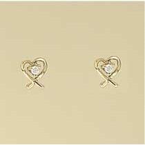 GPC CZ CUTOUT HEART KISS STUDS