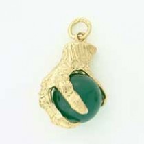 GPC GREEN AGATE CLAW PENDANT