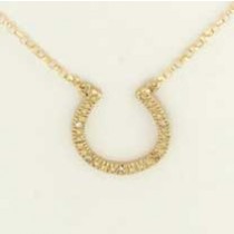 GPC CZ SET HORSESHOE PENDANT/16" CHAIN