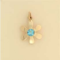 GPC BLUE TOPAZ SET FLOWER PENDANT