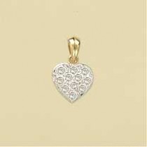 GPC 11mm CZ PAVE SET HEART PENDANT     =