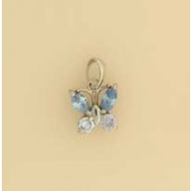 GPC WHITE PINK/BLUE CZ BUTTERFLY PENDANT