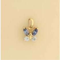 GPC PINK/BLUE CZ BUTTERFLY PENDANT