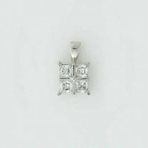 GPC WHITE 4 STONE CZ SQUARE PENDANT