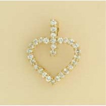 GPC 18mm CZ SET OPEN HEART PENDANT     =