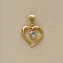 GPC 4mm CZ IN HEART PENDANT