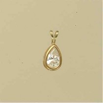 GPC TEARDROP CZ RUB SET PENDANT        =