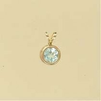 GPC 6mm BLUE TOPAZ RUBSET PENDANT