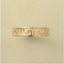 GPC GREEK KEY PATTERN FLAT BAND RING