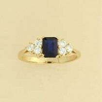 GPC RECT.SYN.SAPPHIRE/6 CZ RING        =