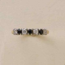 GPC CZ/SAPPHIRE 7 STONE ETERNITY RING  =