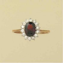 GPC CZ/GARNET CLUSTER RING             =