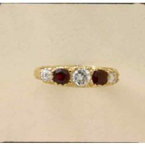 GPC CZ/GARNET 5 STONE RING             =