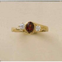 GPC CZ/GARNET 3 STONE RING             =