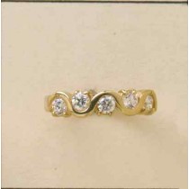 GPC CZ 5 STONE WIGGLY ETERNITY RING    =