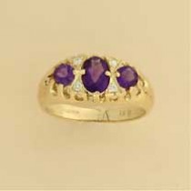 GPC CZ/AMETHYST CARVED HOOP RING       =