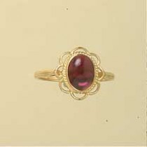 GPC 8x6mm OVAL CAB GARNET RING         =