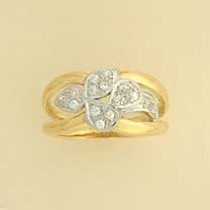 GPC SPLIT SHANK CZ SET FANCY LEAF RING