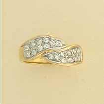 GPC PAVE SET CZ FANCY CROSSOVER RING   =