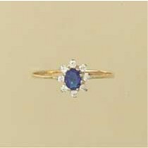 GPC CZ/SAPPHIRE SMALL CLUSTER RING     =