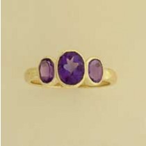 GPC 3 STONE RUBSET AMETHYST RING       =