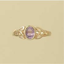 GPC 6x4mm OVAL AMETHYST CELTIC RING    =