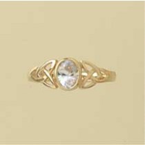 GPC 6x4mm OVAL CZ CELTIC DESIGN RING   =