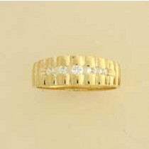 GPC RIBBED DESIGN SPRUNG SET 5 CZ RING