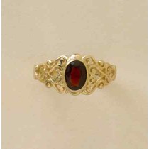 GPC 7x5mm CAB GARNET CUTOUT SHANK RING =