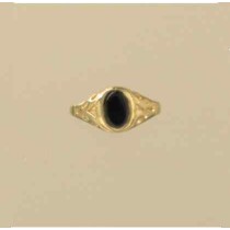 GPC OVAL ONYX HOLEY SHANK BABY RING    =