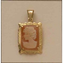 GPC 14x10mm RECTANGLE CAMEO PENDANT