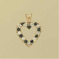 GPC CZ/SAPPHIRE OPEN HEART PENDANT     =