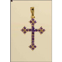 GPC 28x21mm FANCY GOTHIC AMETHYST CROSS