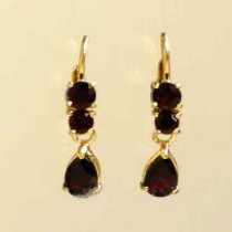 GPC FANCY GARNET EARRINGS/CONT WIRES