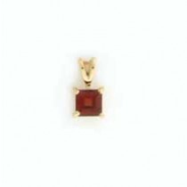 GPC 5mm SQUARE CLAW SET PENDANT-GARNET