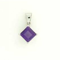 GPC 7mm WHITE SQ.CLAW SET PEND.-AMETHYST