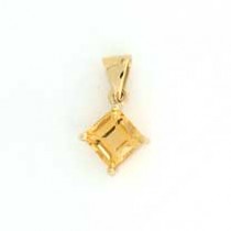 GPC 7mm SQUARE CLAW SET PENDANT-CITRINE=