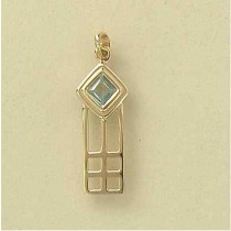 GPC SQUARE BLUE TOPAZ ON RM PENDANT