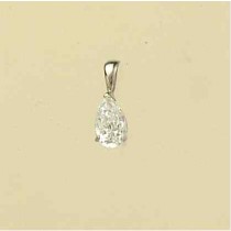 GPC WHITE GOLD TEARDROP CZ PENDANT     =