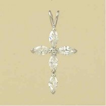 GPC WHITE GOLD MARQUIS CZ CROSS