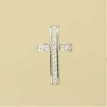 GPC CZ SET 20x12mm WHITE GOLD CROSS