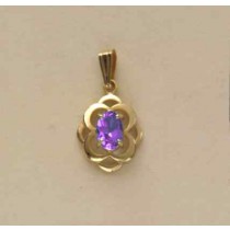 GPC 6x4mm OVAL AMETHYST FANCY PENDANT