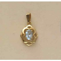 GPC 6x4mm OVAL BLUE TOPAZ FANCY PENDANT