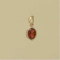 GPC 7x5mm OVAL GARNET RUBSET PENDANT