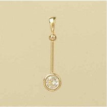 GPC 5mm RUBSET CZ ON WIRE DROP PENDANT