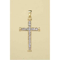 9ct 30x19mm TANZANITE CHANNEL SET CROSS